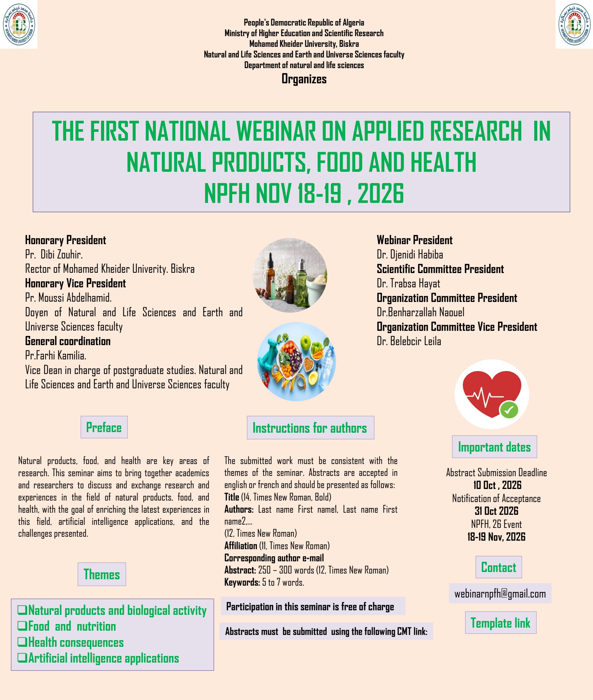 SEMINAIRE NPFH, 2026 1
